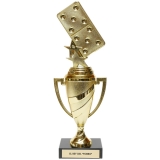 "Primer Lugar El Rey del 'Forro'" Domino a lo Cubano Trophy 10 3/4"" tall"